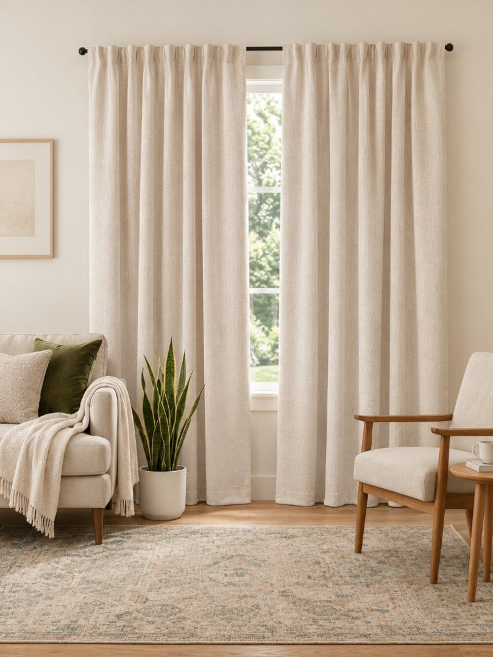 West Elm Blackout Crossweave Curtain Panels (48" x 84") - Natural Canvas